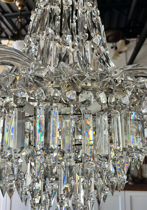 Incredible Antique Circa Late 1880 early 1890s Five Light Signed F.C. Osler Five Light  Converted Gas Chandelier with Original Etched Shades
