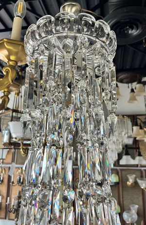 Incredible Antique Circa Late 1880 early 1890s Five Light Signed F.C. Osler Five Light  Converted Gas Chandelier with Original Etched Shades