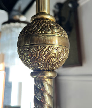 $6000 PAIR - Rare LARGE PAIR of late 1880s early 1890s Bradley and Hubbard Four Light Converted Commercial Gas Fixtures