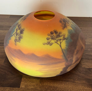 Anitque Circa 1920 Pittsburgh Reverse Painted Table Lamp