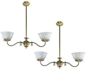 Pair 1890s Victorian Gas Lights