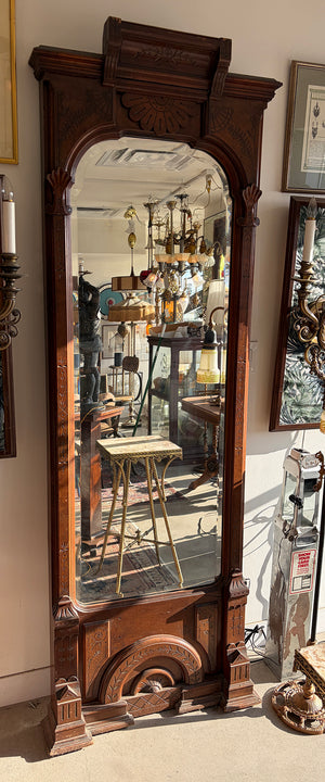 Antique 1880s-90s Tall Victorian Eastlake Mirror