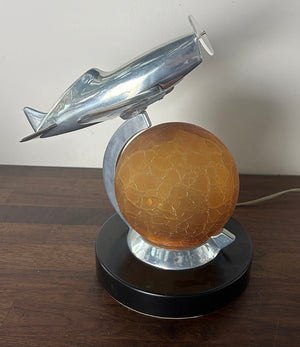 Vintage Sarsaparilla Designs Art Deco Airplane Lamp