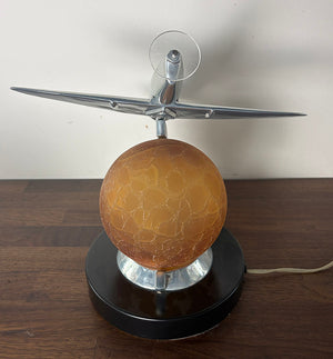 Vintage Sarsaparilla Designs Art Deco Airplane Lamp