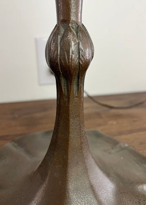 Antique Early 1900s Signed Tiffany Studios New York 619 Counter Balance Floor Lamp with Steuben Gold Aurene 8" Shade