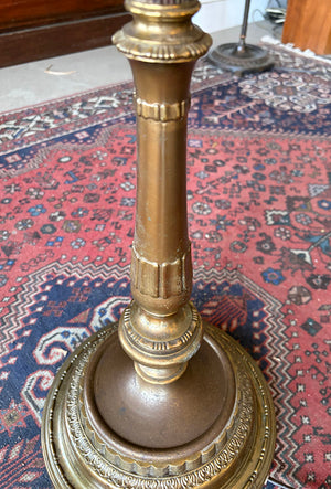 Antique Circa 1930 Art Deco Torcheire Lamp with Original Nu Gold Shade