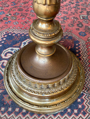 Antique Circa 1930 Art Deco Torcheire Lamp with Original Nu Gold Shade