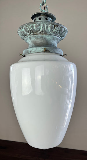 $1100 PAIR - Early 1900s Beaux Arts / Edwardian Pendants with Egg and Dart Motif - Interior or Exterior Use