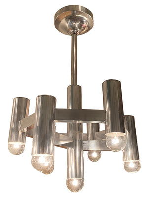 Gaetano Sciolari Aluminum Chandelier Mid Century Vintage