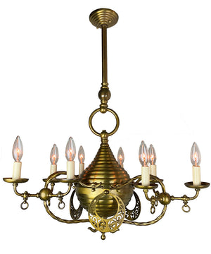 Cassidy Son Manufacturing Gasolier Gas Converted Chandelier 1880 1890 