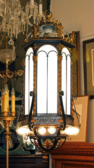 Outstanding Antique Circa 1910-20s Era Commercial Beaux Arts Lantern