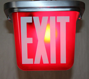 Vintage Circa 1940s Exit Light Flush Mount Made by Electrolier in Montreal