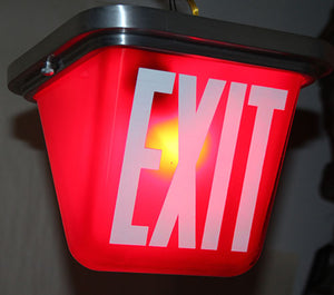 Vintage Circa 1940s Exit Light Flush Mount Made by Electrolier in Montreal - SET AVAILABLE