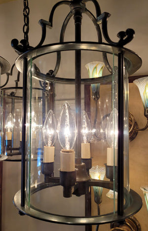 Circa 1940s Exterior Colonial Revival Lantern Pendant Fixture.