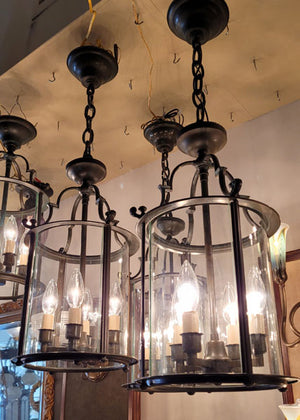 Circa 1940s Exterior Colonial Revival Lantern Pendant Fixture.
