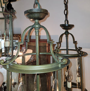 Circa 1940s Exterior Colonial Revival Lantern Pendant Fixture.