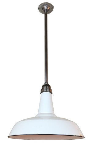 White Enamel Pendant Farmhouse Industrial