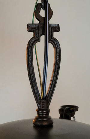 Antique Circa 1920 Four Light, Pan Fixture with Cast Floral Geometric Arms