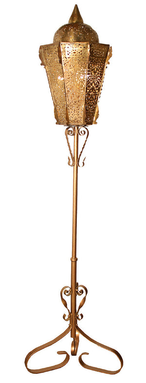 Moorish Brass Lantern Floor Lamp