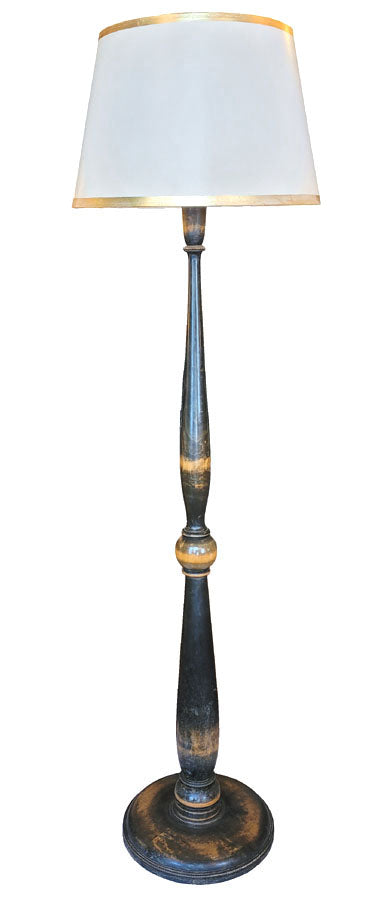 Wooden Floor Lamp Parchment Lampshade