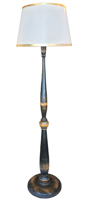 Wooden Floor Lamp Parchment Lampshade
