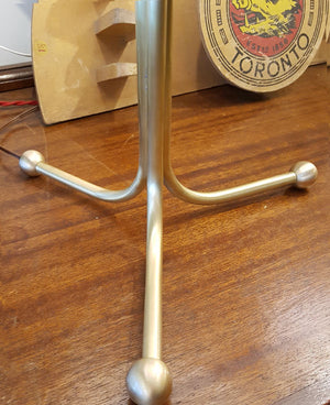 $750 PAIR -  Handmade Mid Century Modern Inspired Brass Tripod Lamps with Handmade Lampshades