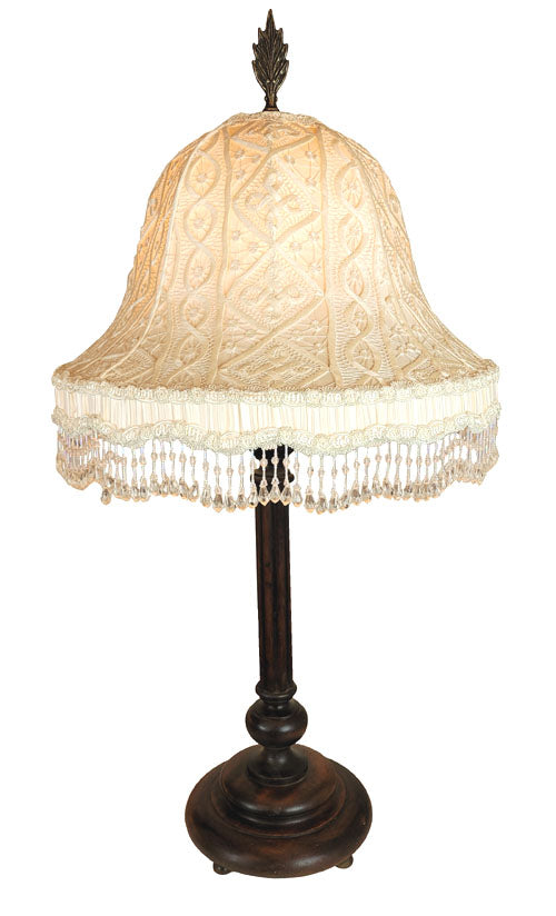 Wooden Column Lamp Victorian Lampshade