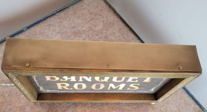 Antique Circa 1910 Two Light, Banquet Rooms Slag Glass Illuminated Sign Box Lamp.