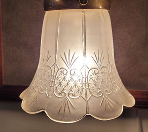 $790 PAIR - Antique Circa 1900 Converted Gas Electric Wall Sconces with Antique Cut Glass Shades