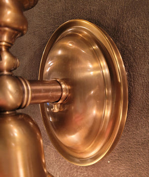 $790 PAIR - Antique Circa 1900 Converted Gas Electric Wall Sconces with Antique Cut Glass Shades