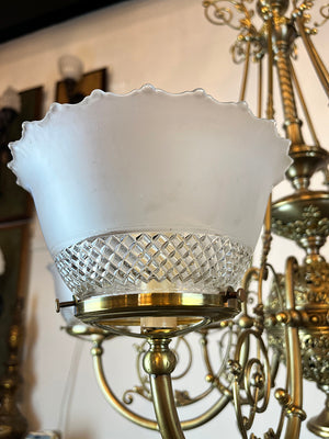 Incredible Antique 1880s C.H. McKenney & Co. of Boston, Massachusetts Aesthetic Movement 6 Light Converted Gasolier