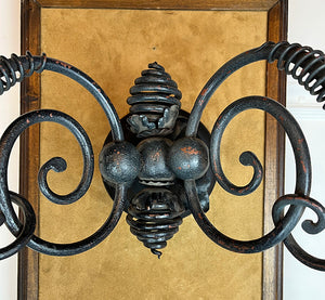 $1800 PAIR - Circa 1890 Romanesque Revival Wrought Iron and Beehive Converted Gas Wall Sconces attributed to R.Williamson of Chicago