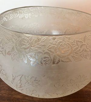 Antique 1880s Rose and Floral Pattern 5" Fitter Acid Etched Gas Shade - SINGLE ONLY