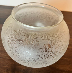 Antique 1880s Rose and Floral Pattern 5" Fitter Acid Etched Gas Shade - SINGLE ONLY