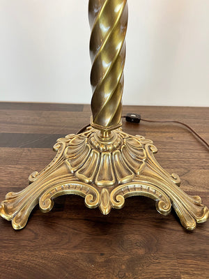 $1100 PAIR - Handmade Sinumbra Style Table Lamps with Three Footed Cast Brass Base and Handcut Sinumbra 10" fitter Shade