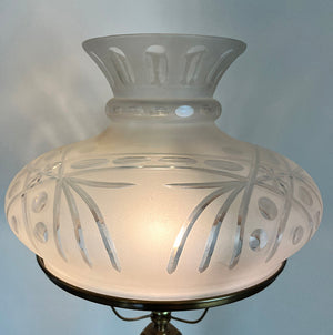 $1100 PAIR - Handmade Sinumbra Style Table Lamps with Three Footed Cast Brass Base and Handcut Sinumbra 10" fitter Shade