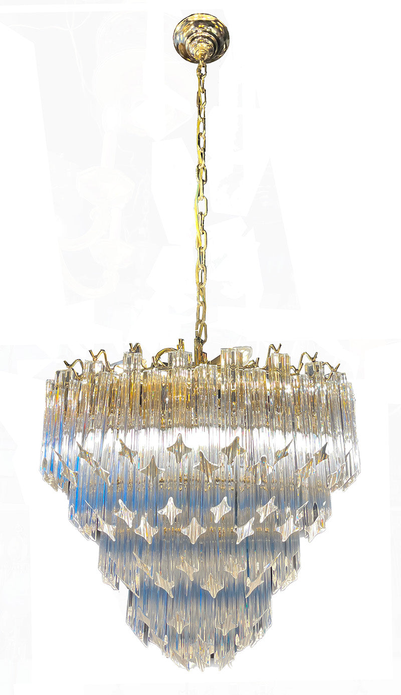 Stunning vintage 1960s-70s Venini Quadrilobo Four Tiered Chandelier