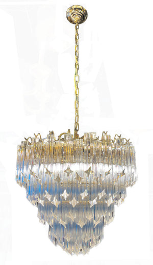 Stunning vintage 1960s-70s Venini Quadrilobo Four Tiered Chandelier