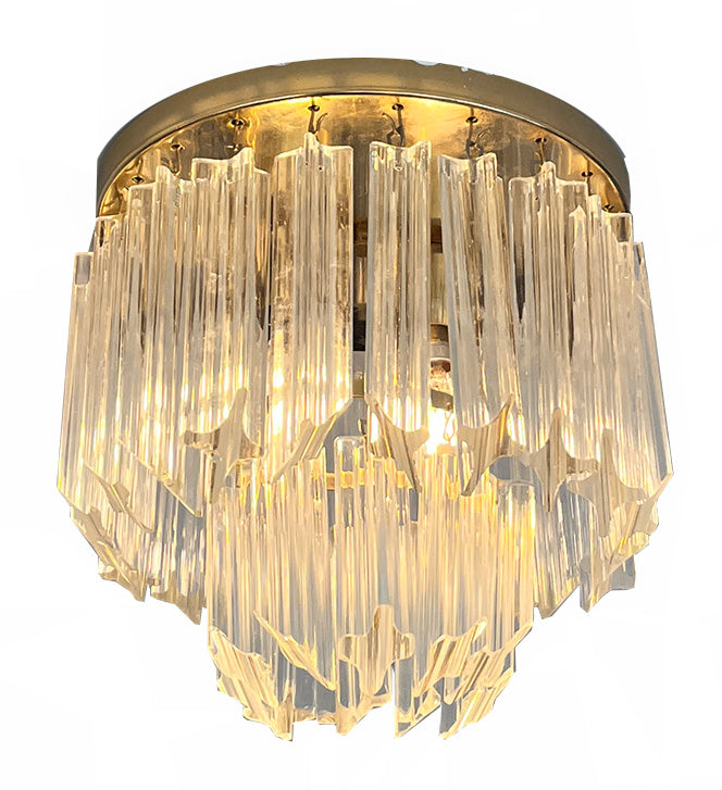 Vintage Mid Century Circa 1960 70s Venini Quadrilobo Flush Mount Polished Brass